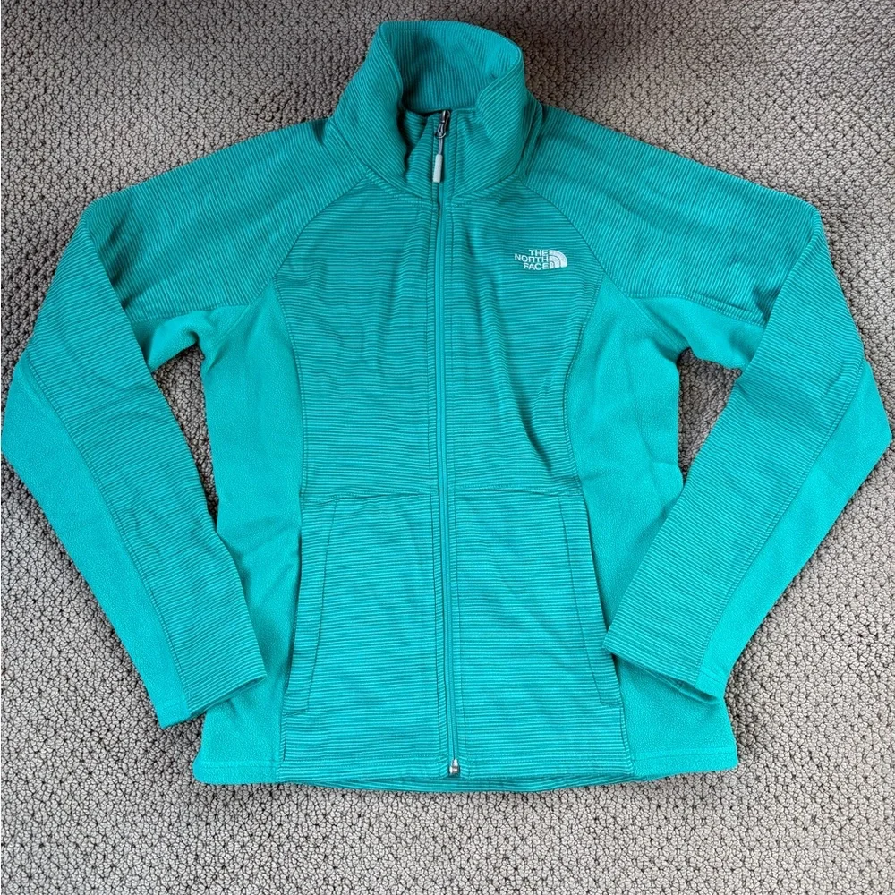 The North Face Full-Zip Fleece Jacket Women's Medium Turquoise Warm Outdoor - Picture 1 of 6